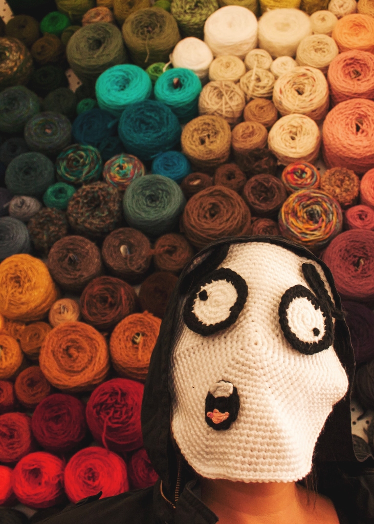 Yarn storage idea: Peg board yarn wall
