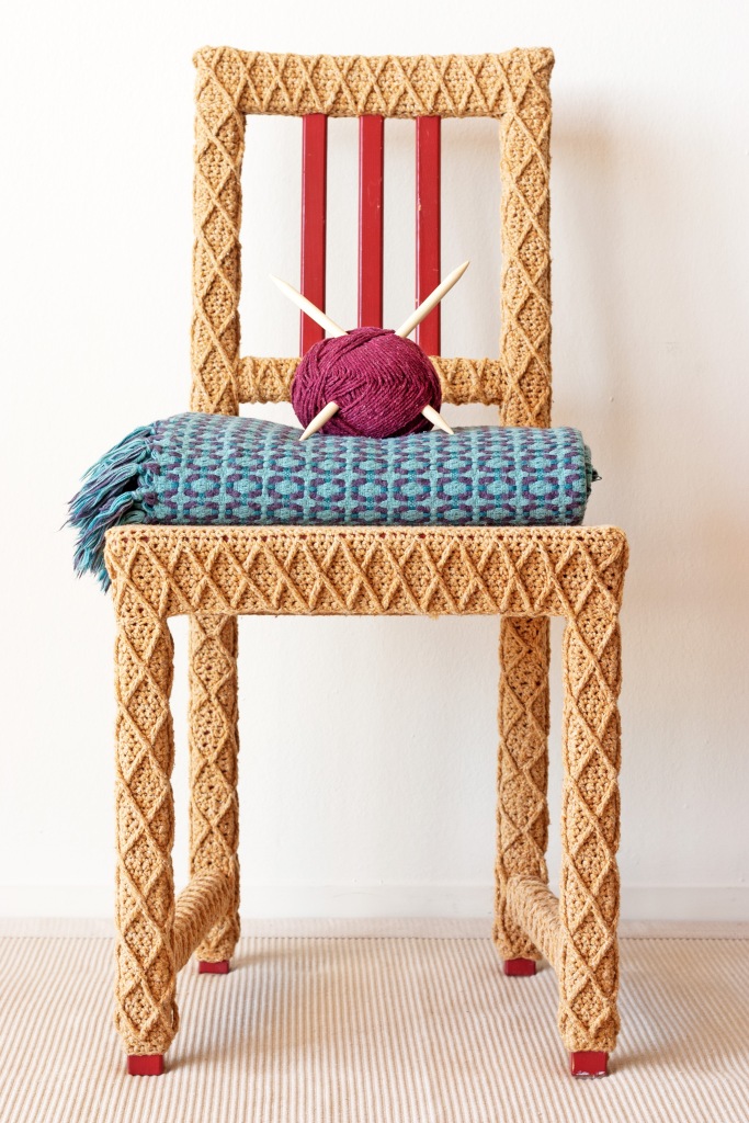 Yarn Bombed Crochet Chair by Knits for Life