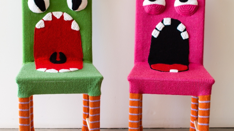 Yarn Bombed Monster Chairs